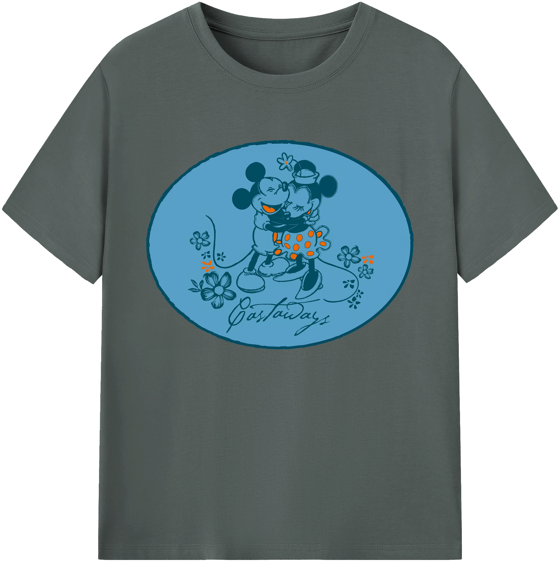 ミッキーマウス Mickey Mouse 綿100％ メンズ半袖Tシャツ｜肌触りやわらか＆通気性